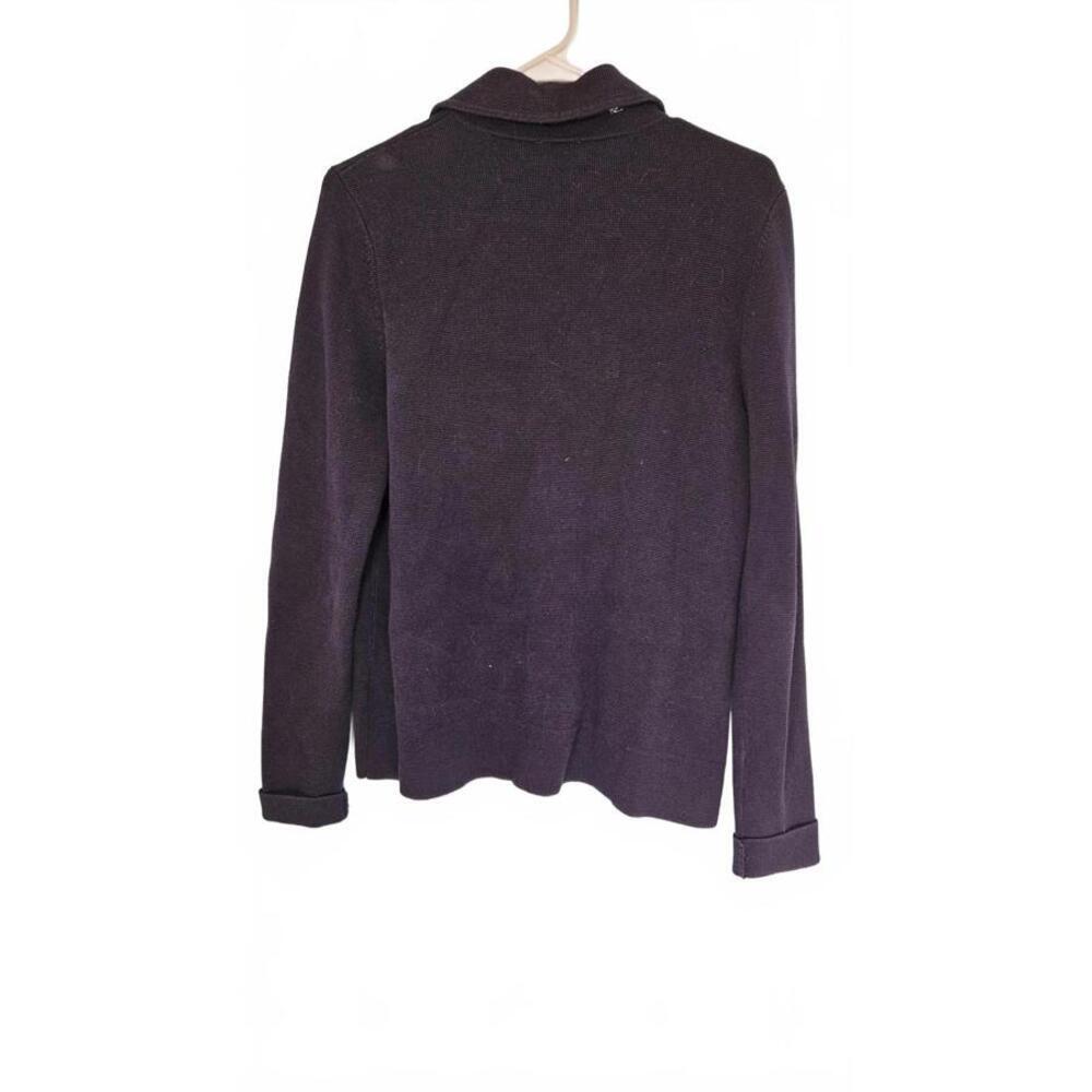 Talbots Women's Navy Blue Double-Breasted Knit Blazer Sweater Size Medium‎ - Picture 2 of 8